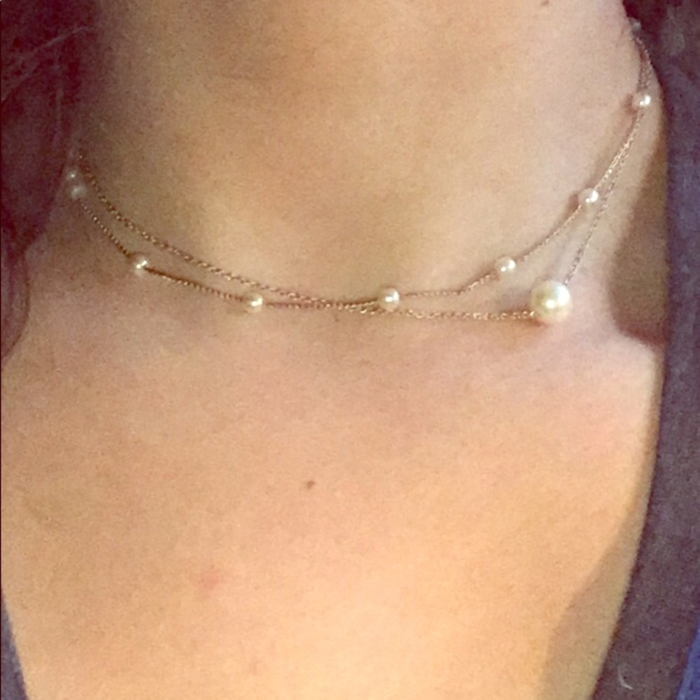 PEARL layered choker necklace